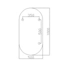 Aloni Avalo LED spiegel, 50 × 100 cm – Mat zwart