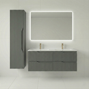 Soho Badkamermeubel Mat Groen 120cm – Keramische Dubbele Wastafel – 4 Lades