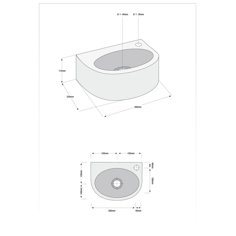 Complete Fonteinset Parijs Keramisch Wit met Chroom Kraan en Afvoerset (30x22x11 cm) by L'Aqua®