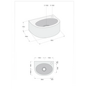 Complete Fonteinset Gustav Keramisch Wit met Mat Witte Kraan en Afvoerset by L'Aqua®