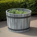 Ronde plantenbak S Kuip Lignum Acacia FSC 37 x 26 cm geborsteld Grijs