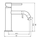 Wastafelmengkraan Sirio 16,5cm Hoogte Koper