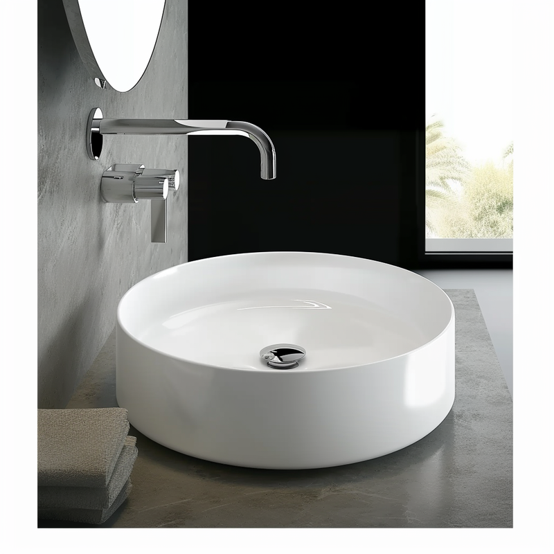 Keramische opbouw waskom wit by Rond 36x36x12 cm by L'Aqua®