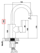 Wastafelmengkraan Lisa Mat Zwart Natuursteen by L'Aqua®