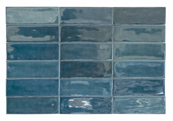 Wandtegel Calpe Blue 5x15 cm glans