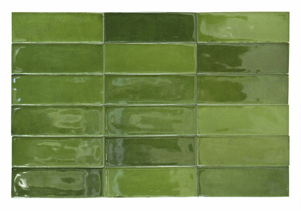 Wandtegel Calpe Olive 5x15 cm glans