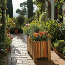 Rechthoekige plantenbak M Lignum Acacia FSC  84 x 40 x 40 cm  Naturel geolied