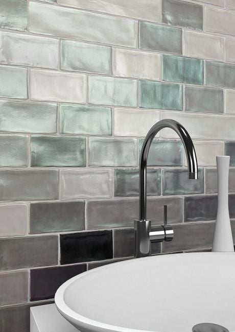 Wandtegel electra taupe 7.5 x 30 cm - Wandtegels