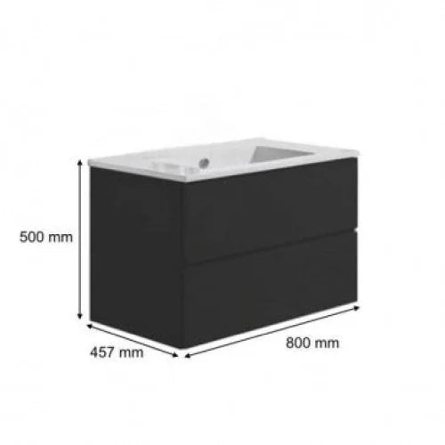 Badmeubel Compleet Set Locomo Antraciet 80 cm - Complete