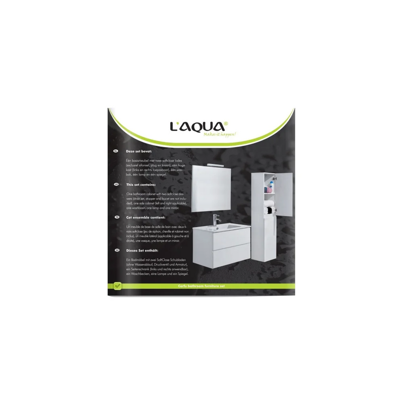 Badmeubel Compleet Set Locomo Wit 80 cm - Complete