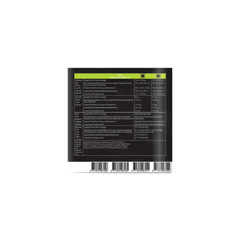 Badmeubel Compleet Set Locomo Wit 80 cm - Complete