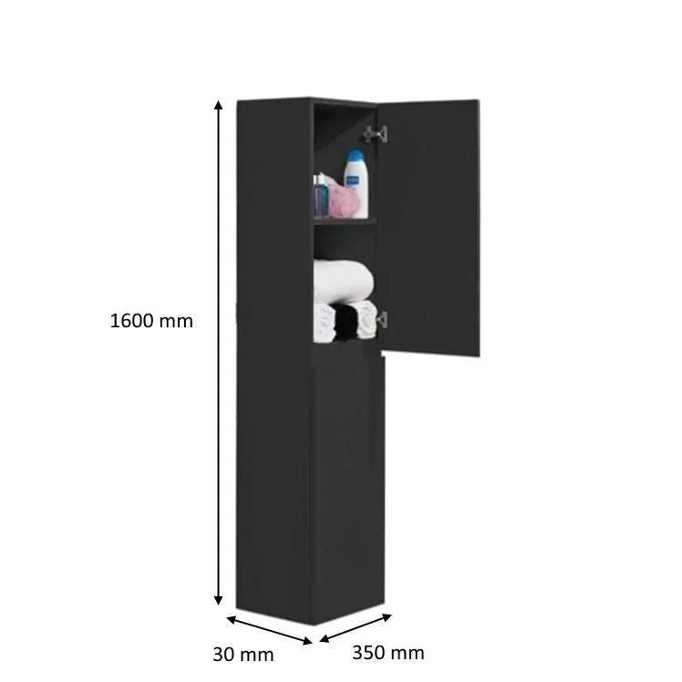 Badmeubel Locomo antraciet hoge kast - Badkamerkasten