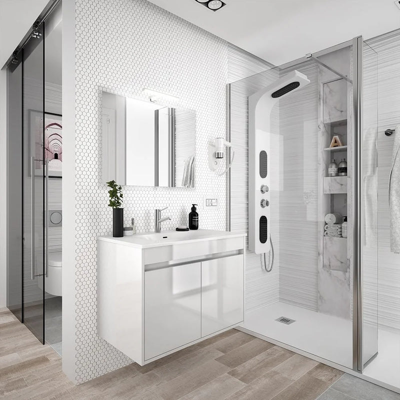 Badmeubel Set Slimline Wit 60 cm - Complete badkamermeubels