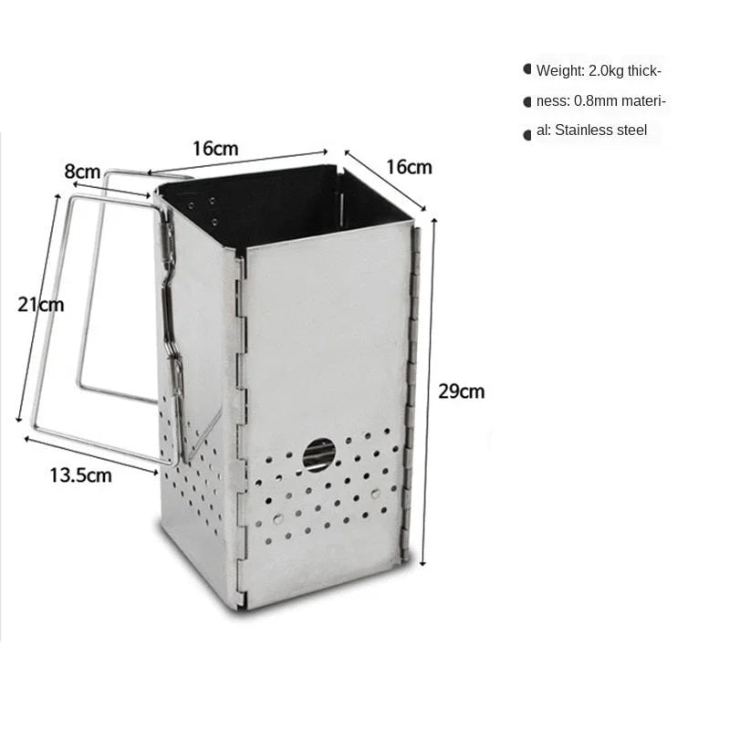 BBQ opvouwbare Brikettenstarter S’mart RVS - Hulpstukken BBQ