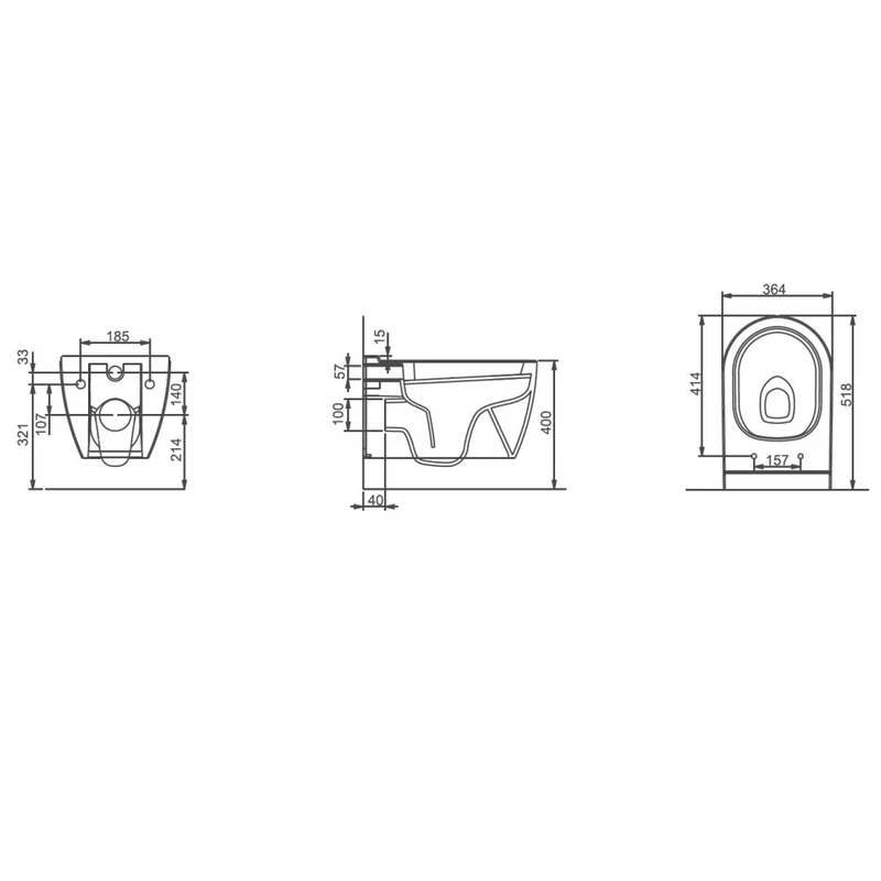 Complete WC set Ocean wit met Geberit UP320