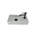 Fonteinset Kaya wit L’aqua Keramisch met Gun metal kraan en