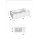 Fonteinset Kaya wit L’aqua Keramisch met Gun metal kraan en