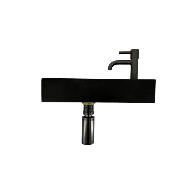 Fonteinset Oskar L’aqua Hardsteen met Gun metal kraan en