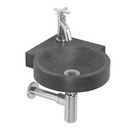 Fonteinset Sven hardsteen met sifon en kraan - Complete