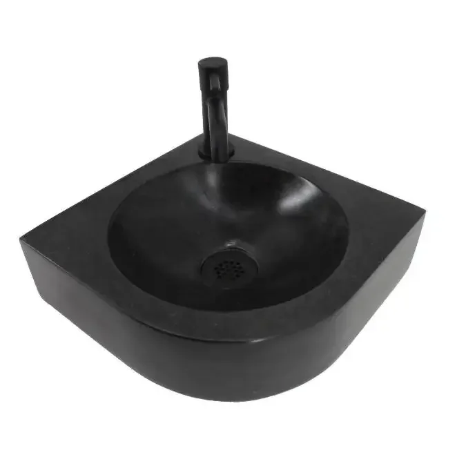 Fonteinset Viktor L’aqua Natuursteen met Zwarte kraan en