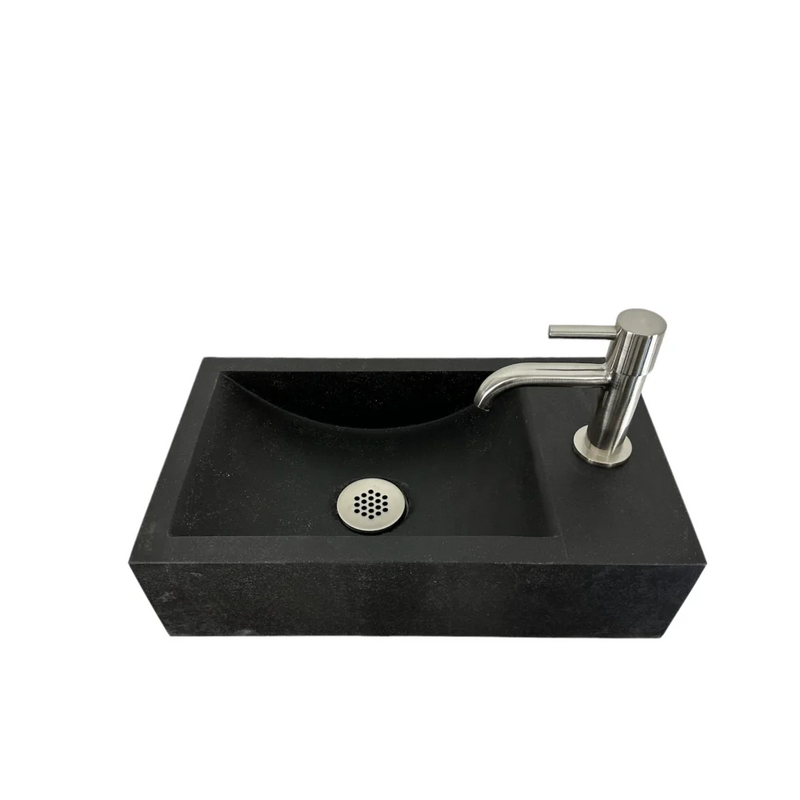 Fonteinset Werner L’aqua Hardsteen met Geborsteld nikkel