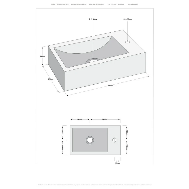 Fonteinset Werner L’aqua Natuursteen met Zwarte kraan en