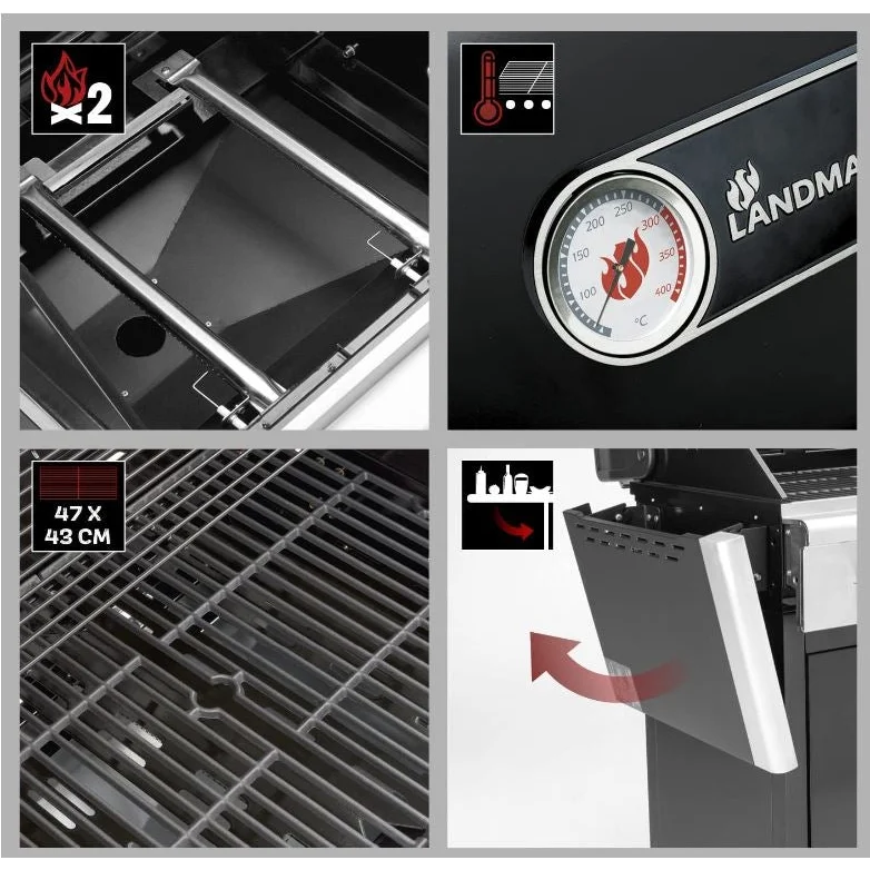 GasBBQ Landmann Triton Flex PTS 2.0 Zwart - Gas barbecues