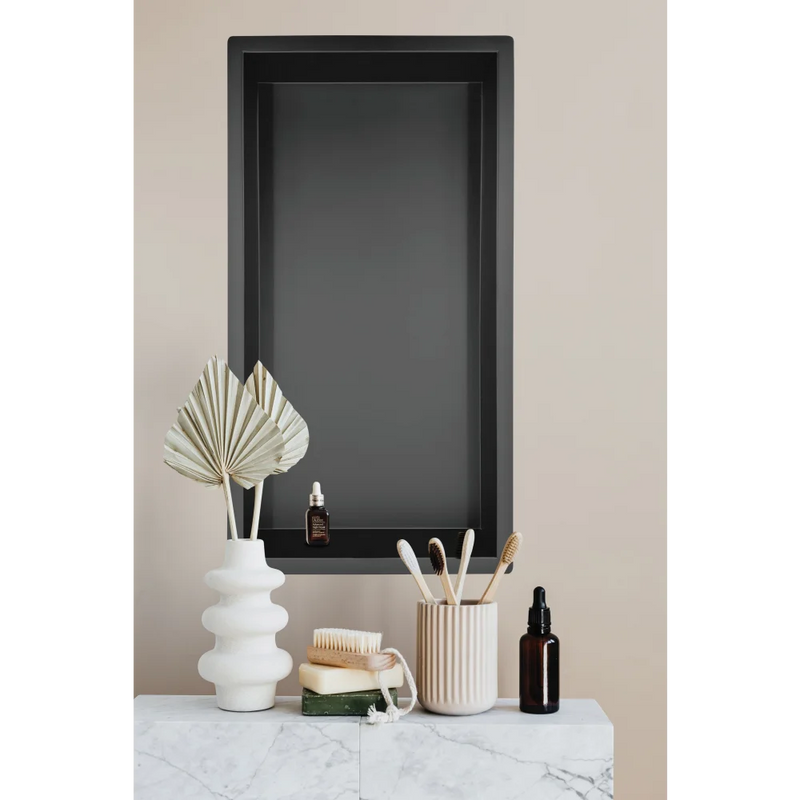 Inbouwnis 30 x 60 x 7 cm RVS mat zwart - Inbouwnissen