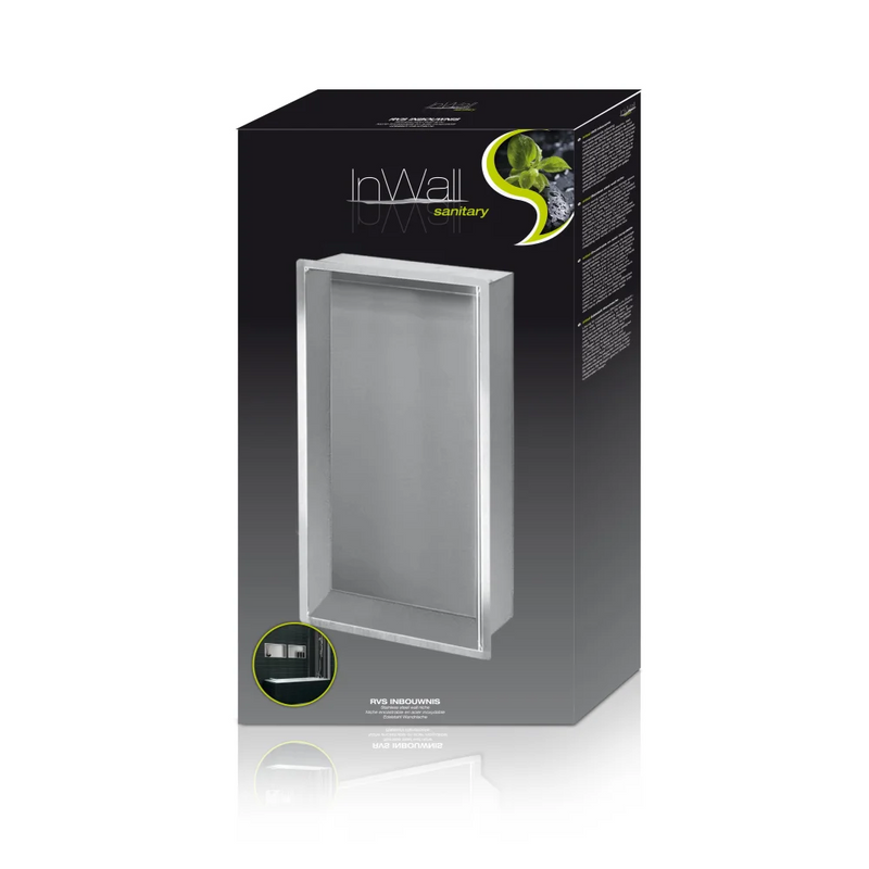 Inbouwnis RVS zilver 30 x 60 x 7 cm - Inbouwnissen