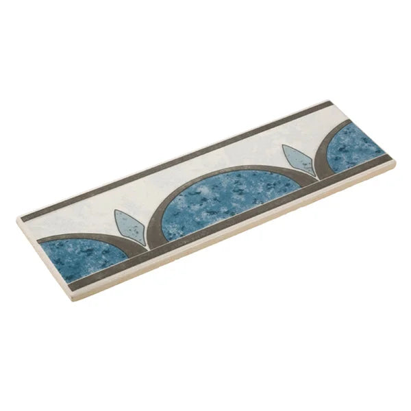 Listello Murcia Keramisch Blauw-créme 8 x 25 cm - Listello