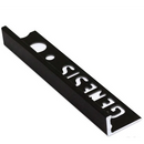 Tegelstrip aluminium zwart mat recht 12 mm 2,5 mtr -