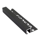 Tegelstrip aluminium zwart mat vierkant 10 mm 2,5 mtr -