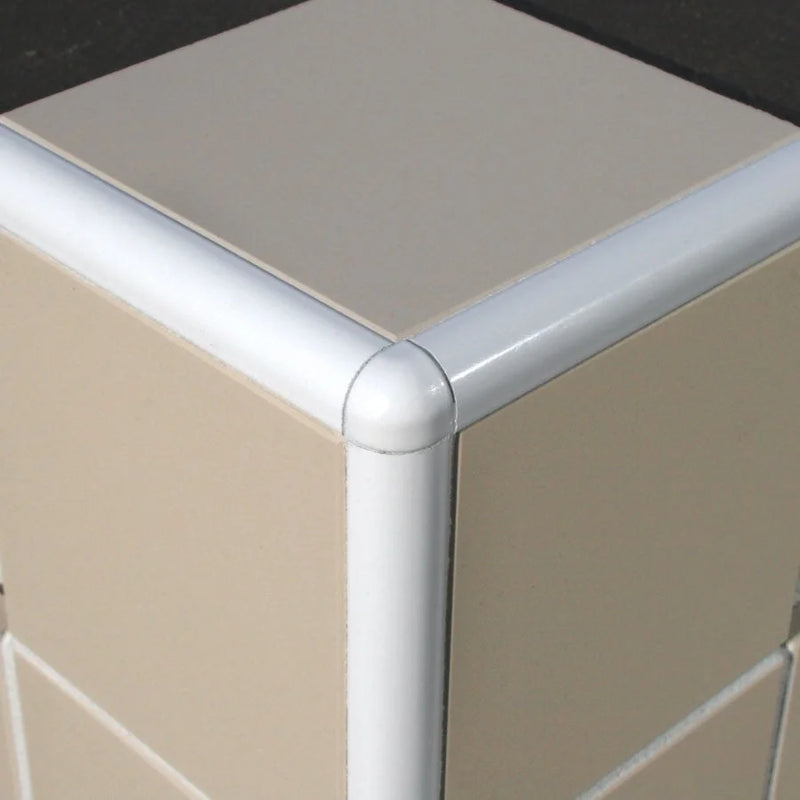 Tegelstrip Rond profiel aluminium wit 6 mm - Tegelstrips