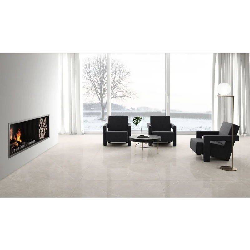 Vloertegel Aran lightgrey polished 60 x 120 cm - Vloertegels