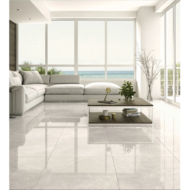 Vloertegel Aran lightgrey polished 60 x 120 cm - Vloertegels