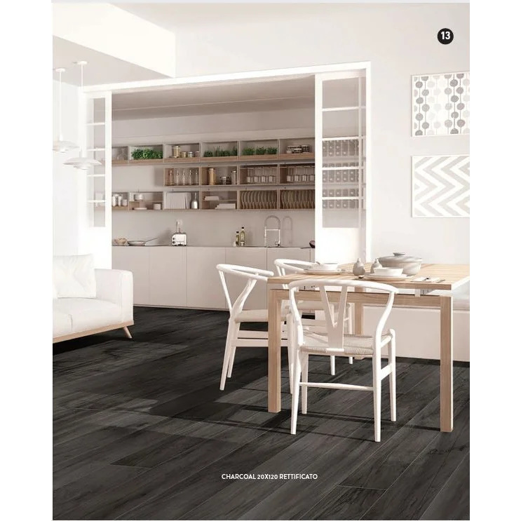 Vloertegel Bark charcoal 20 x 120 cm - Vloertegels