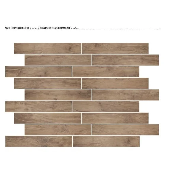 Vloertegel Great Wood amber 20 x 120 cm - Vloertegels