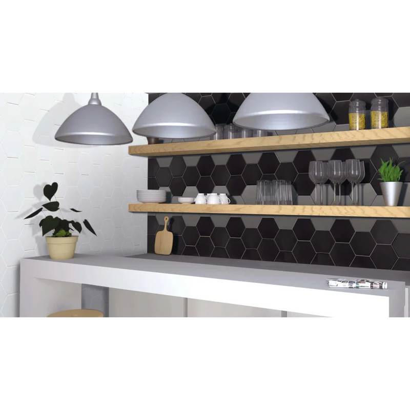 Vloertegel Kashba lichtgrijs hexagon 17 x 17 cm -