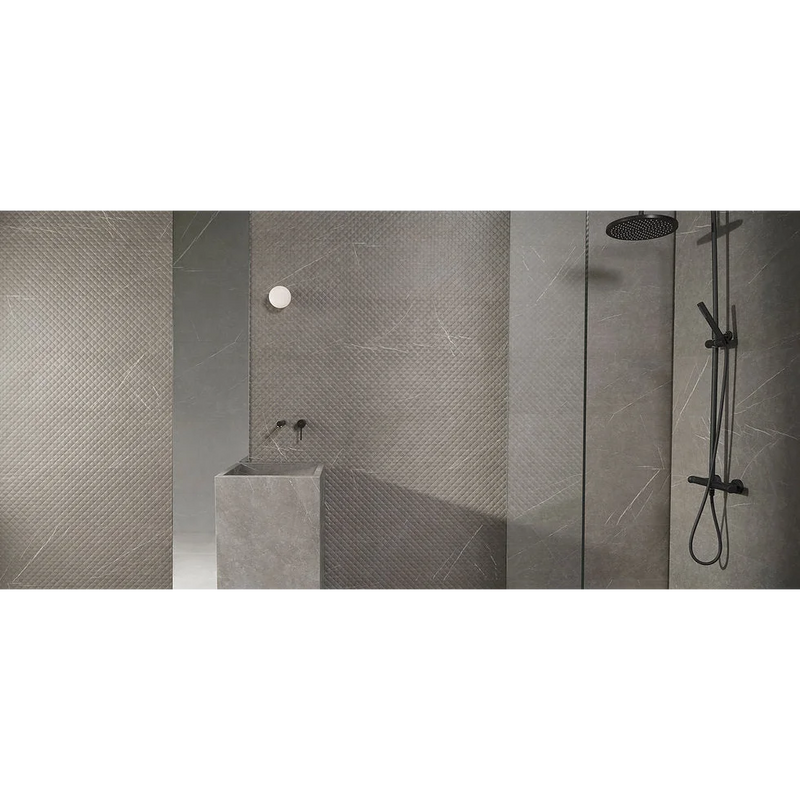 Wandtegel 3D Montana dark grey rect. 30 x 90 cm - Wandtegels