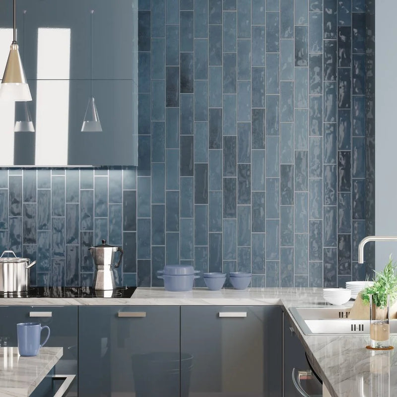 Wandtegel Nolita marine 6.5 x 20 cm - Wandtegels