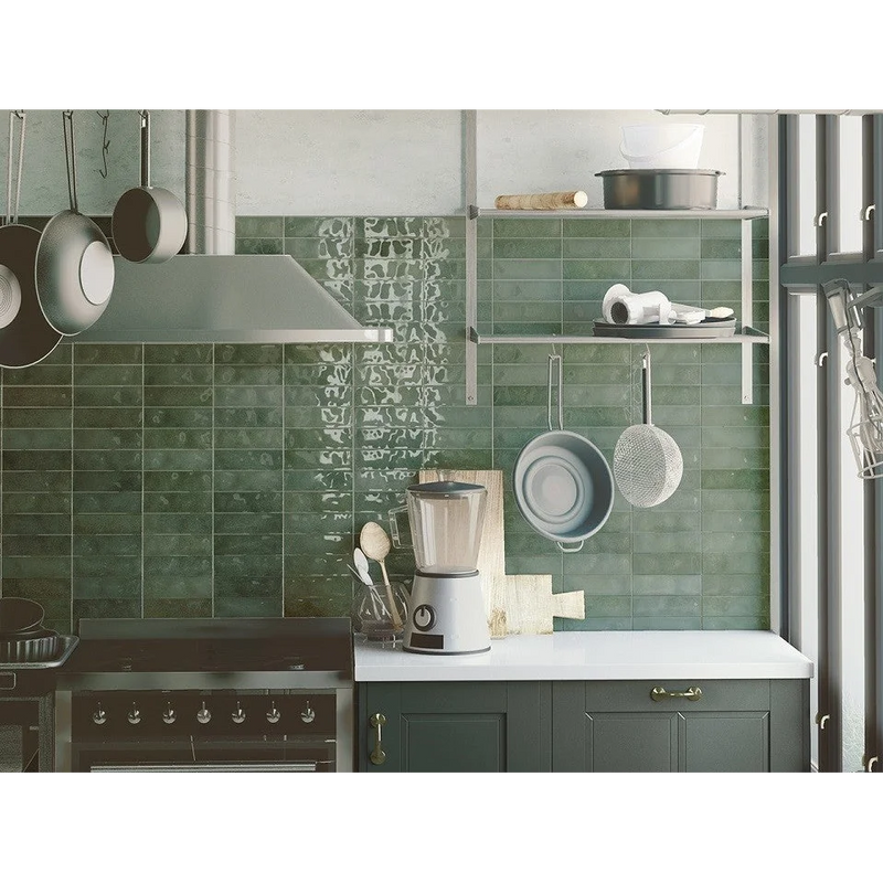 Wandtegel Nolita verde 6.5 x 20 cm - Wandtegels