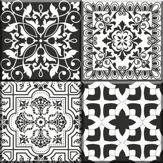 Wandtegel Notte White| Black 30 x 30 cm - Wandtegels