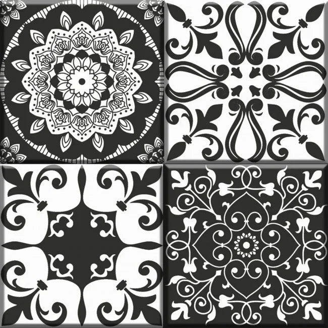 Wandtegel Notte White| Black 30 x 30 cm - Wandtegels